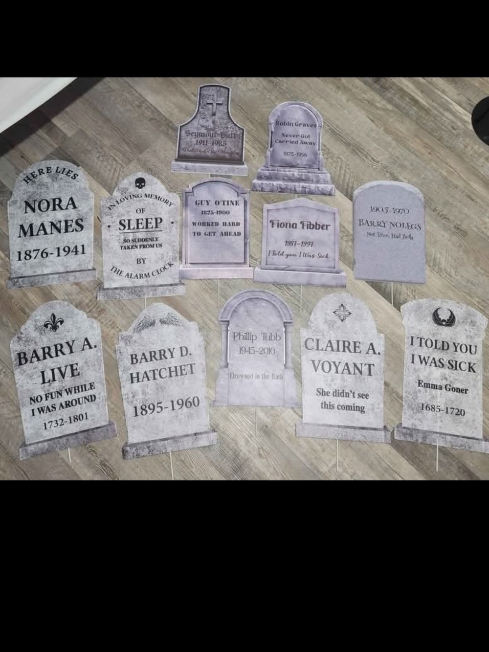 Halloween Tombstone Yard Decorations - Gray Stone Look (Set)
